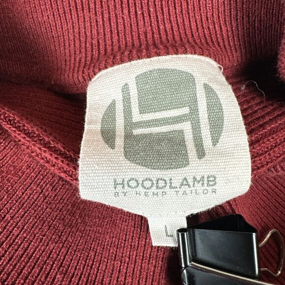 HoodLamb Crew Neck Dolman Sleeve Tunic Sweater Size L Cherry Red Hemp Cotton - Picture 6 of 7